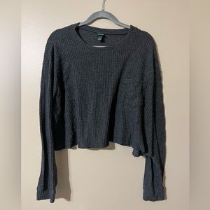 Womens Wild Fable XXL Waffle knit long sleeve cropped sweater